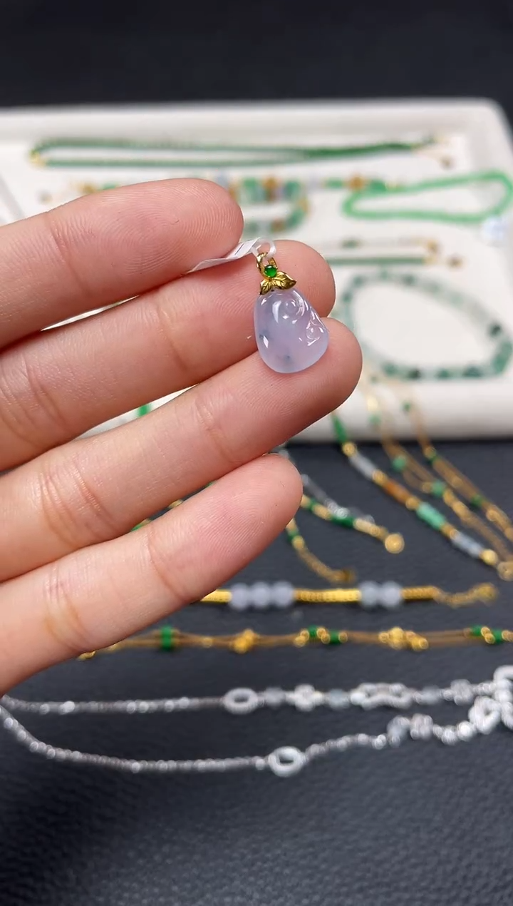 【闪购商品】翡翠吊坠(不含链)18K金镶嵌一个  JK509