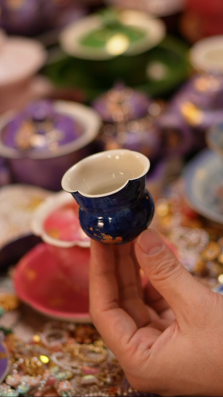 【闪购商品】蓝色大漆杯+链子链子