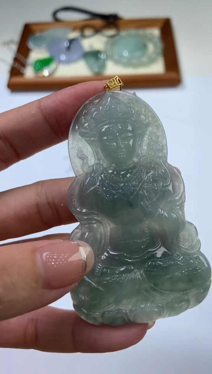 【闪购商品】翡翠18K金镶嵌挂件282894  