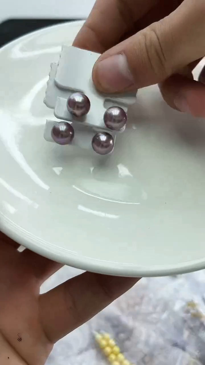 未镶嵌耳饰淡水珍珠紫色系耳饰