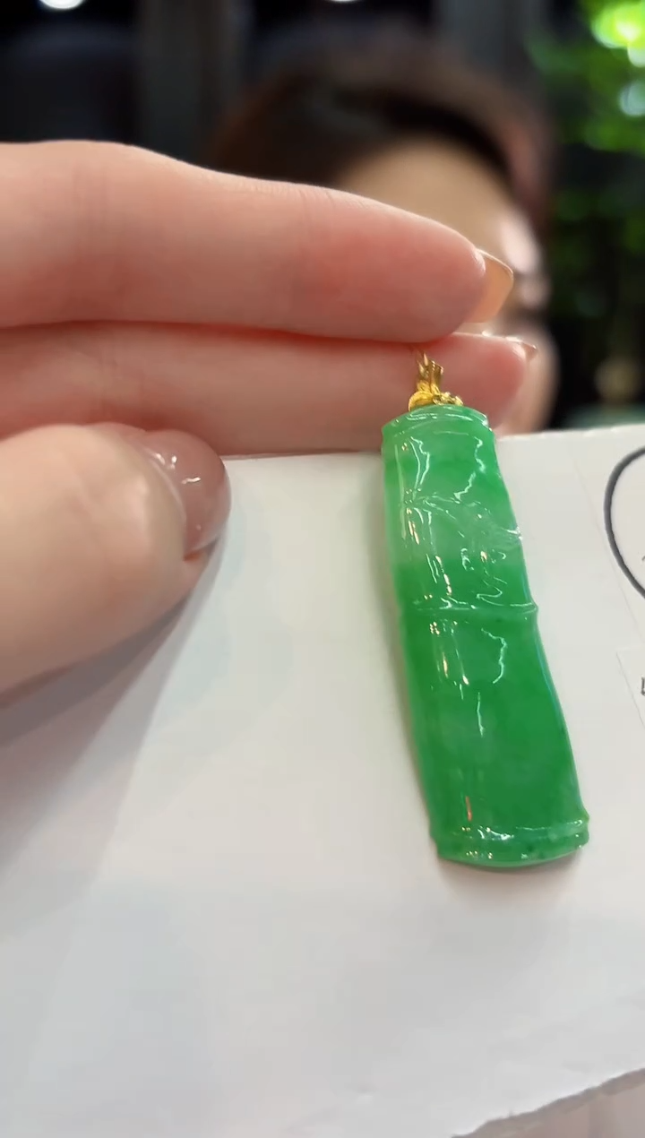 吊坠(不含链)18K金镶嵌翡翠 缅甸A货/支持复检/一件