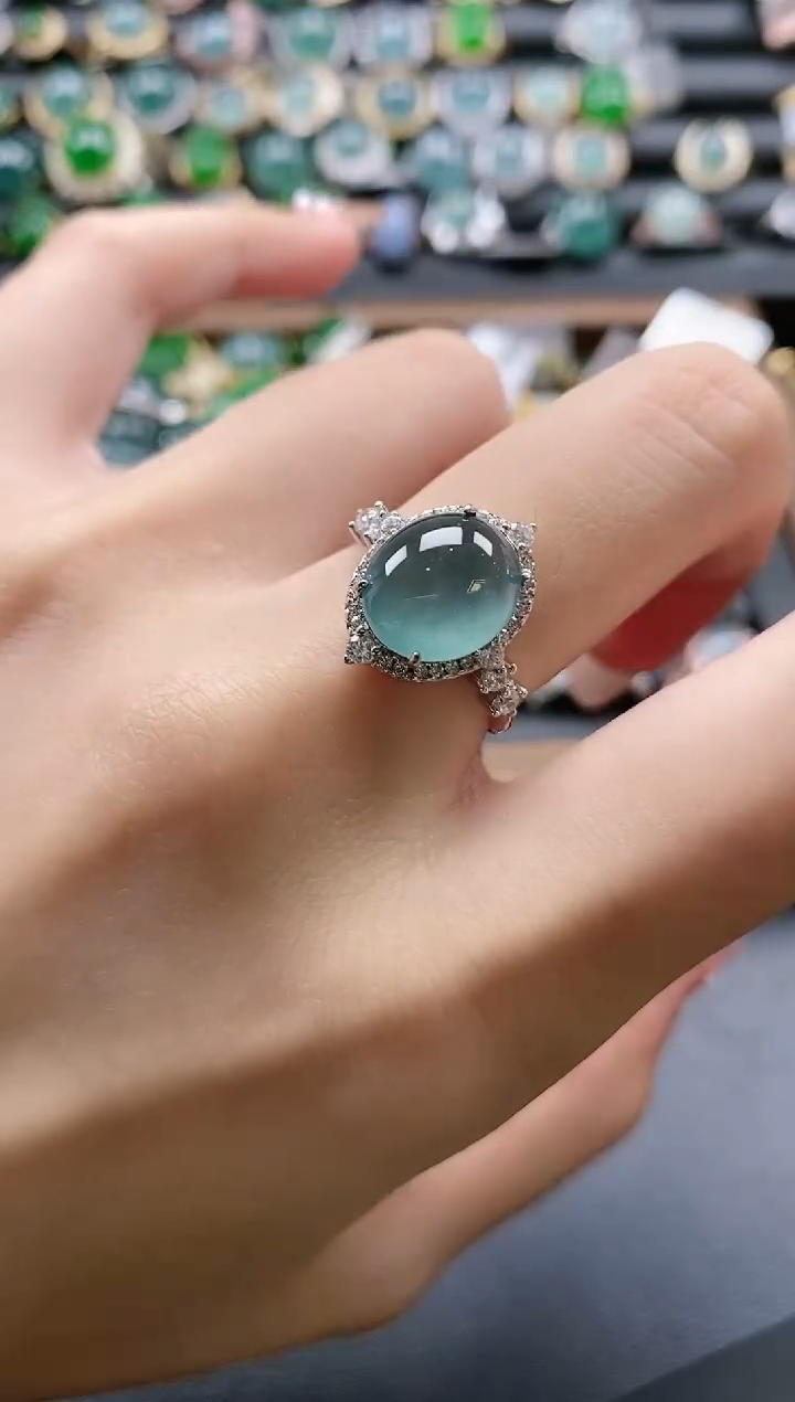 【闪购商品】翡翠戒指银S925镶嵌51511