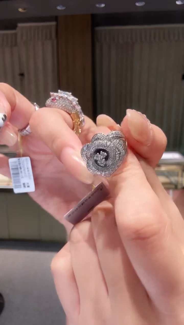 铂Pt950镶嵌戒指钻石AY0550-PT-