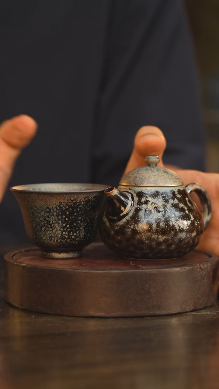 杯137柴房陶瓷柴烧辉耀壶带杯