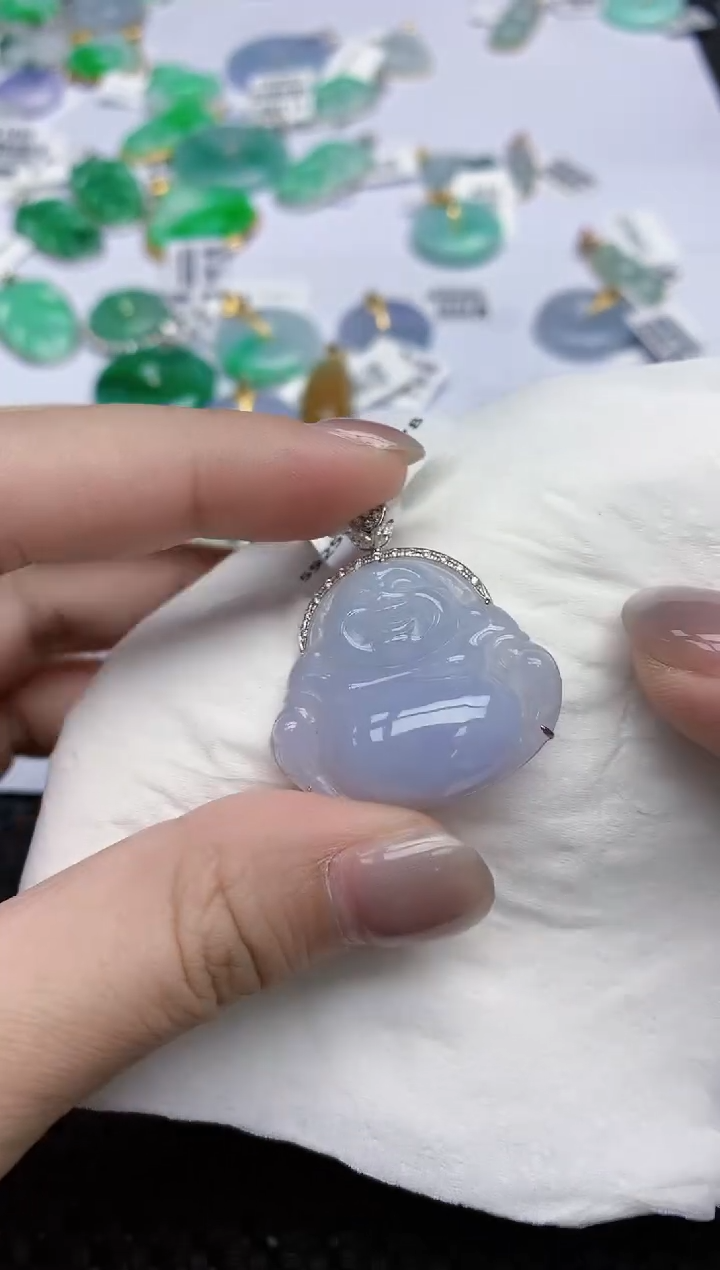 【闪购商品】翡翠颈饰18K金镶嵌天然翡翠A货