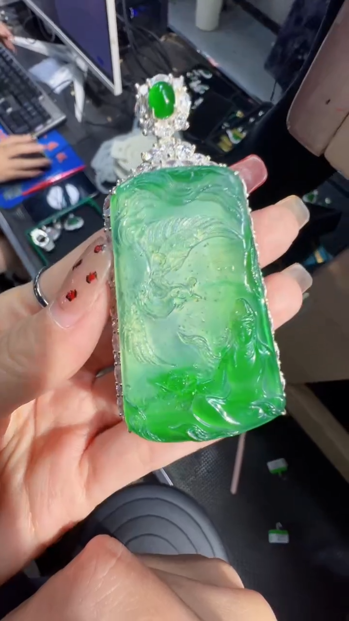 【闪购商品】定制翡翠银S925镶嵌挂件1