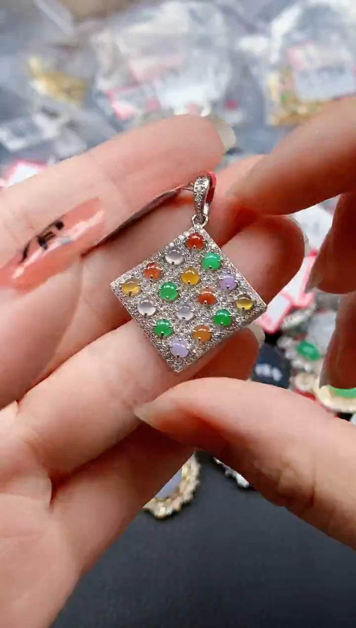 银S925镶嵌戒指翡翠灵***里天然A货缅甸翡翠