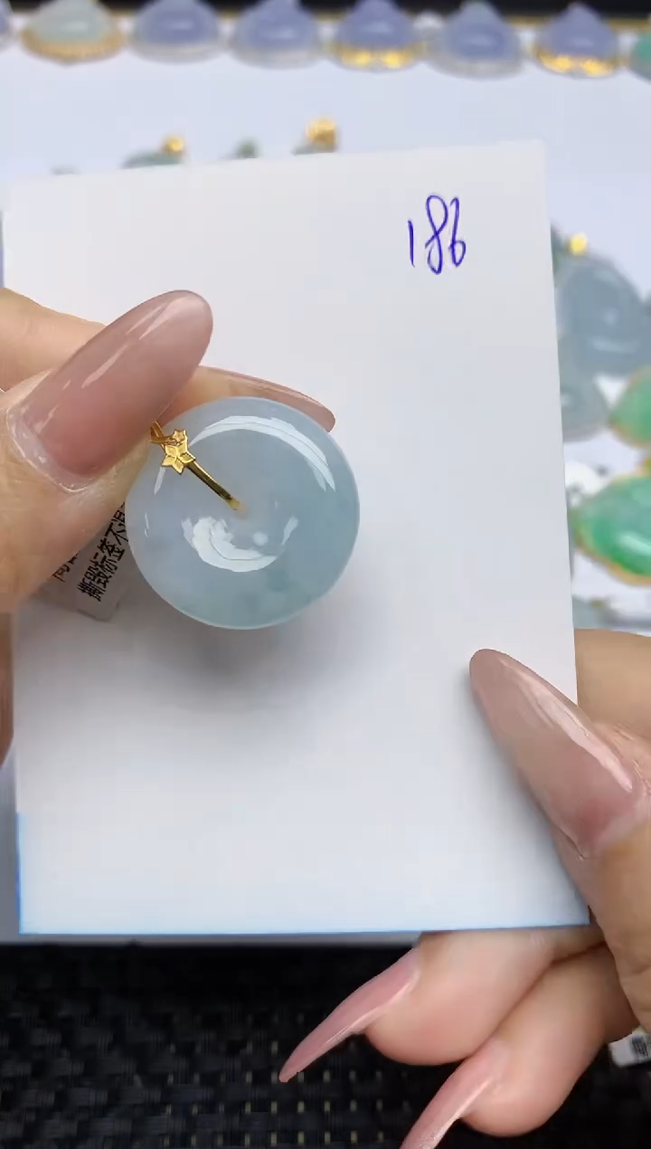 【闪购商品】翡翠颈饰18K金镶嵌天然A货翡翠 186