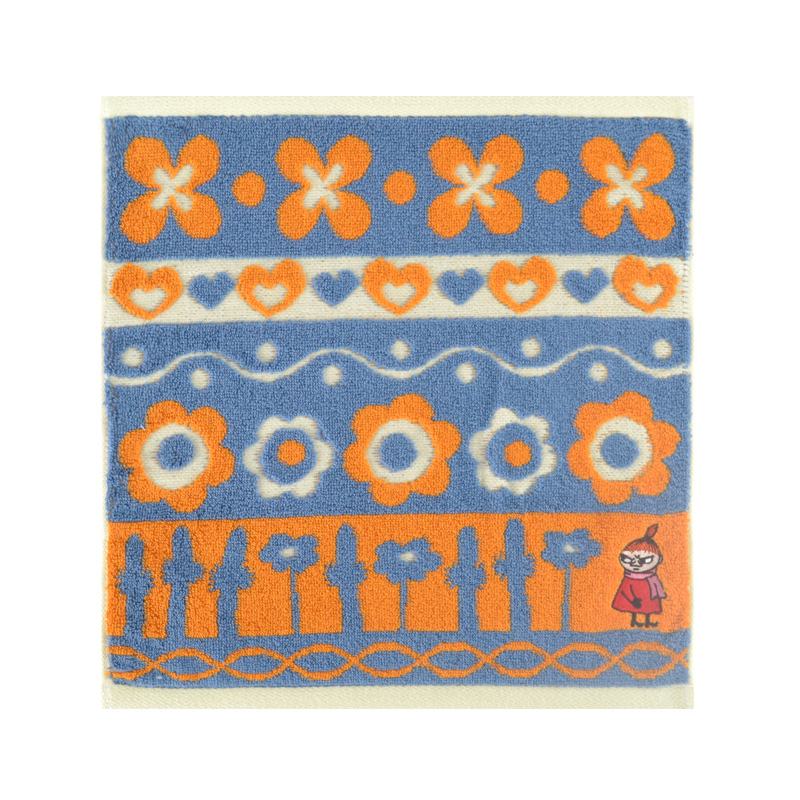 夕才儿美术馆姆明花朵方巾蓝