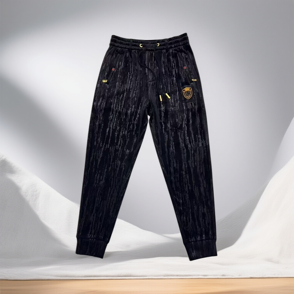 束脚裤男宽松秋冬裤子保暖冬季加绒松紧腰欧美风加厚休闲裤百搭