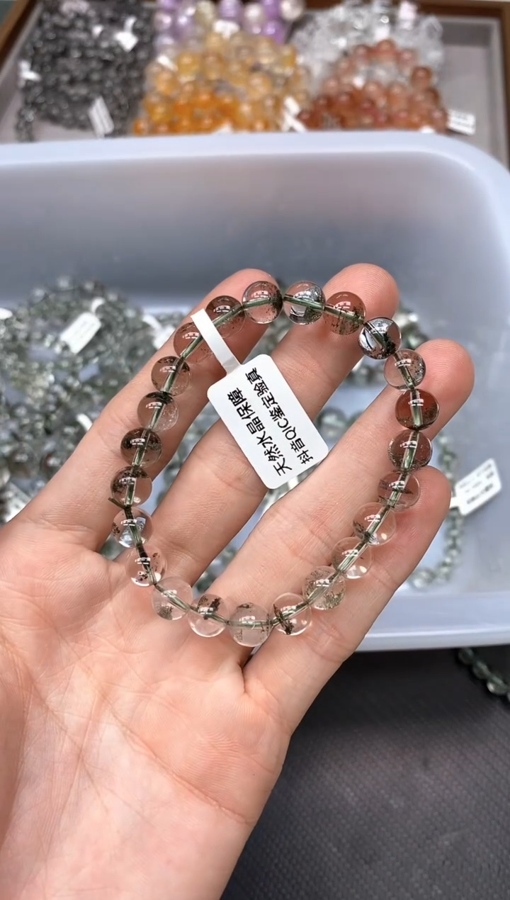 未镶嵌手串水晶S****aA14绿幽灵8mm