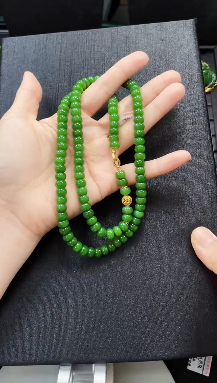 和田玉18K金镶嵌项链多样性发一