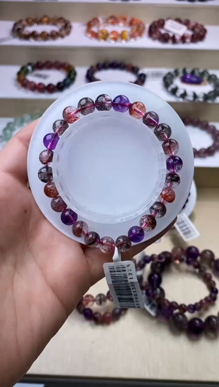 【闪购商品】水晶手链未镶嵌黑加仑超七单圈8m+