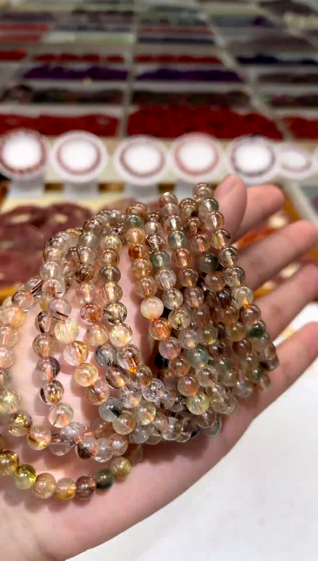 未镶嵌手串水晶【昊哥珠宝】彩发绿发金发铜发福禄寿 6mm多样性发一