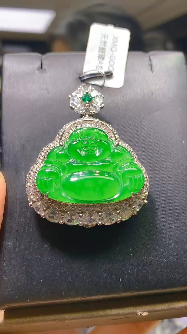 吊坠(赠链)银S925镶嵌翡翠010（多样性发其一）