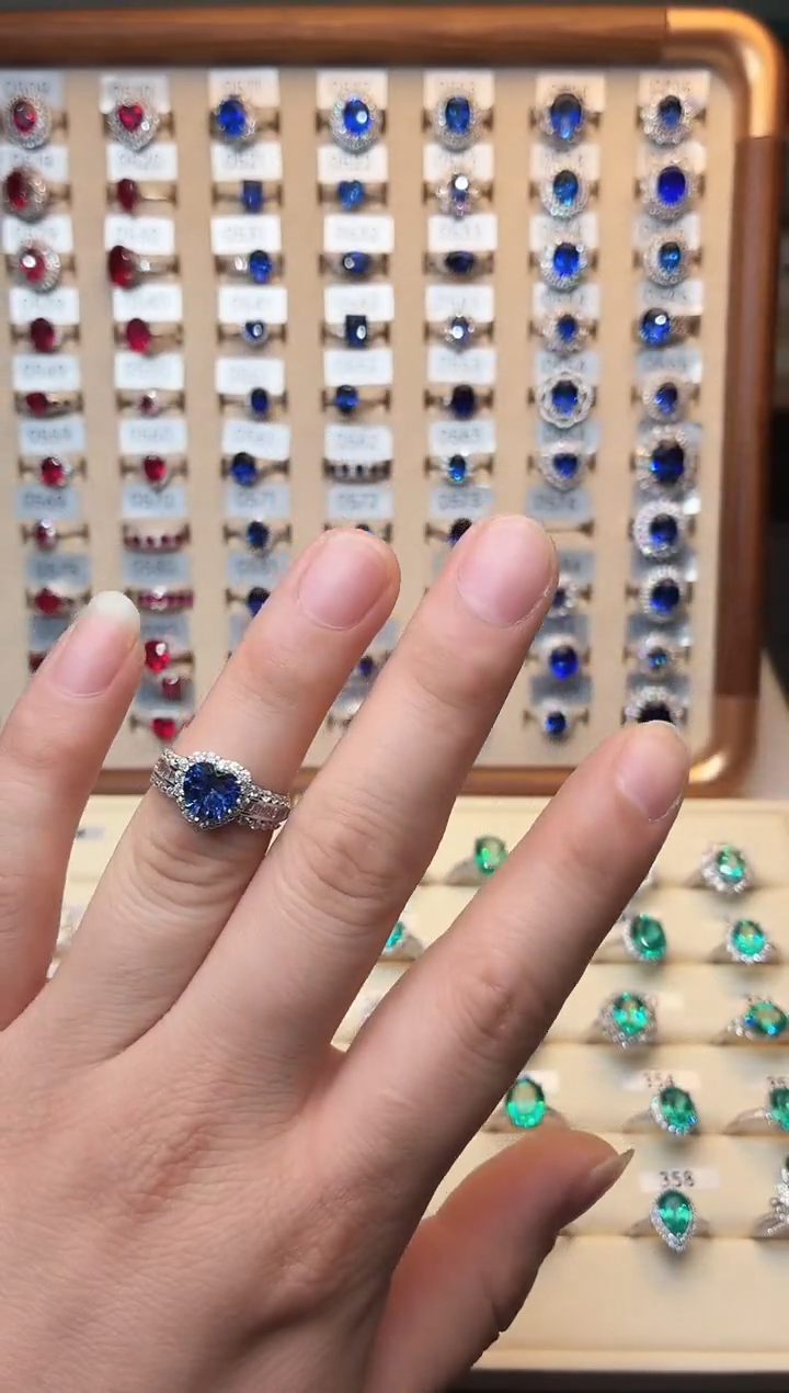 戒指蓝宝石银S925镶嵌00000