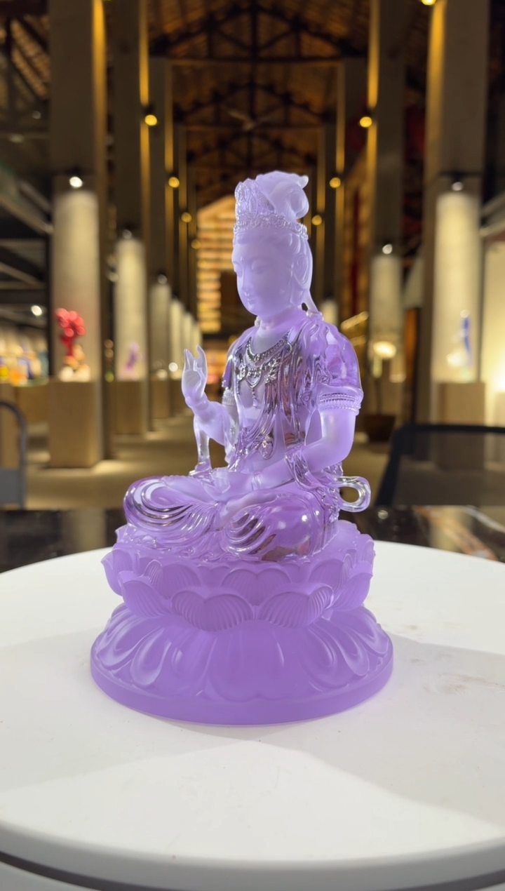 摆件璨石美学紫罗兰观音菩萨琉璃摆件