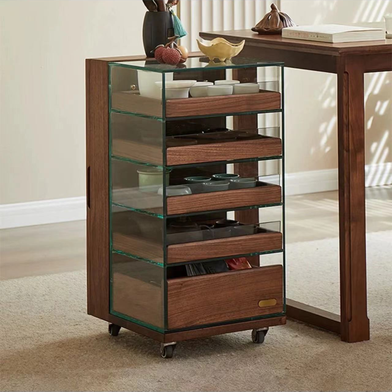 苏言 北美黑胡桃木牙科柜收纳柜储物柜