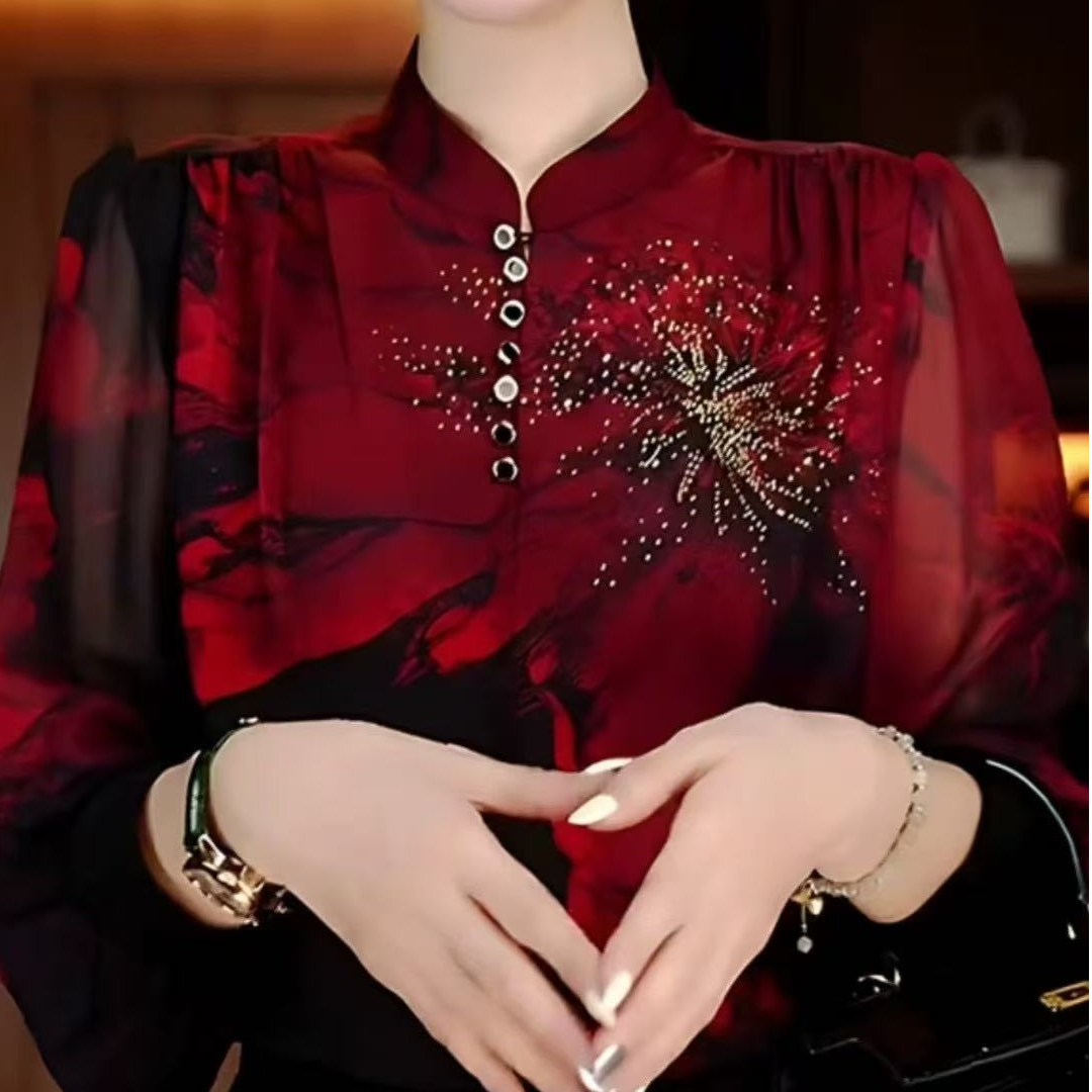 珊瑚5623气质上衣显瘦长袖洋气百搭