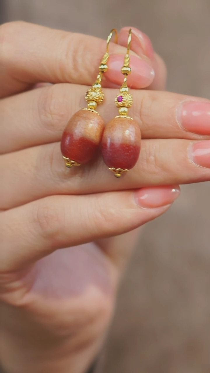 【闪购商品】玛瑙/玉髓耳环未镶嵌多样性发其一