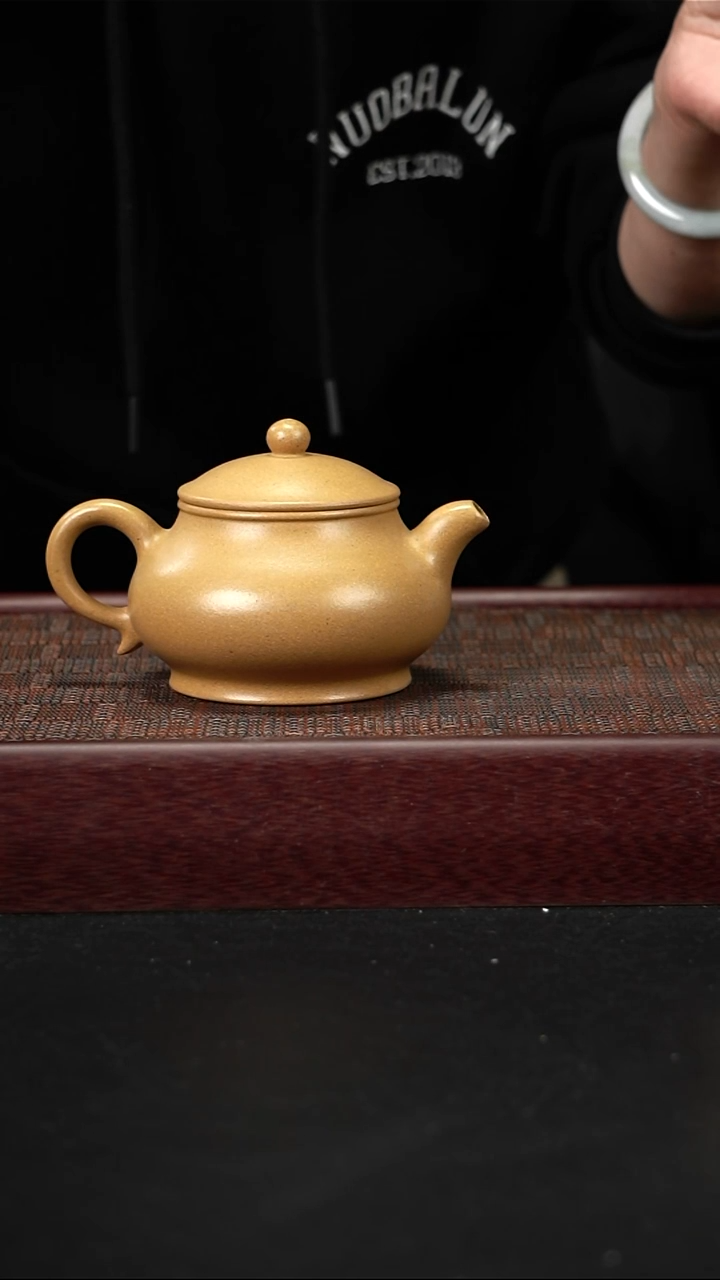茶壶紫砂lzx黄金段潘壶260cc