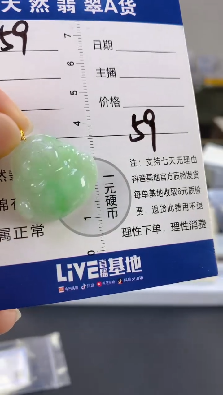 【闪购商品】翡翠颈饰18K金镶嵌天然A货翡翠