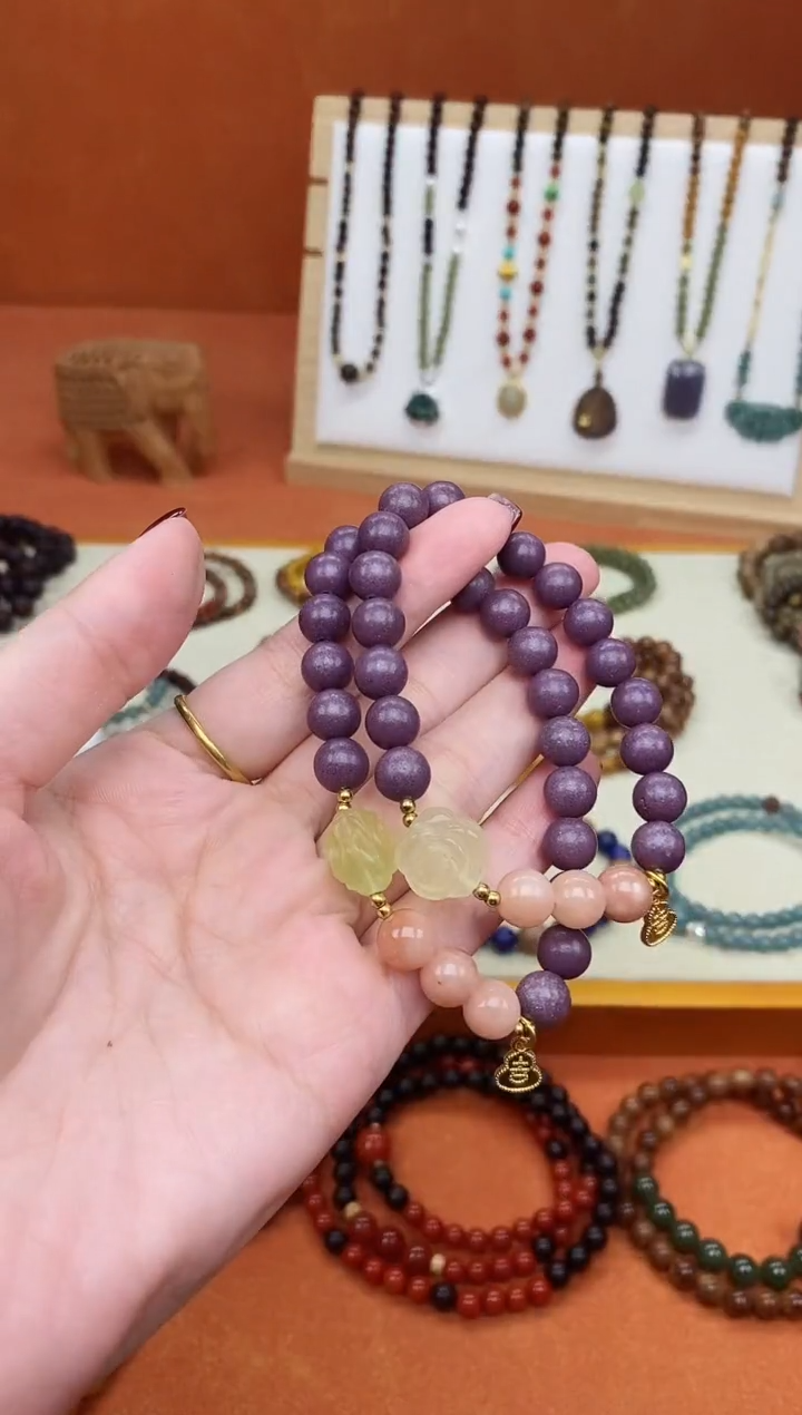 泥塑单圈薰衣草合香手串