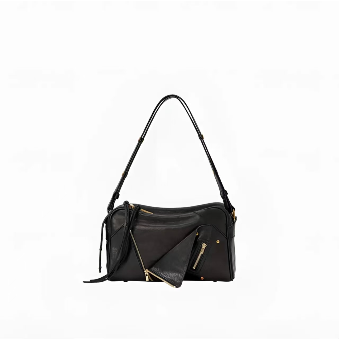 女包箭头翻领保龄球黑色金标小号（643）