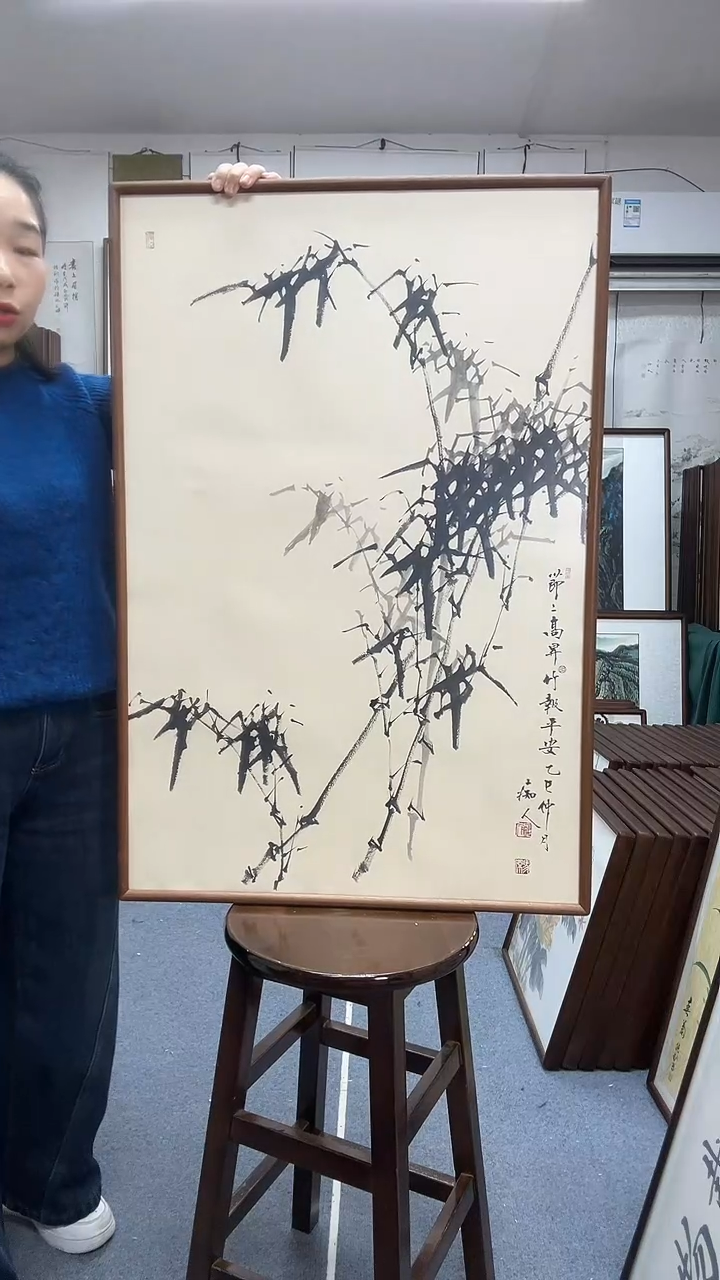 国画尺寸63*93实木画框京东包邮手绘