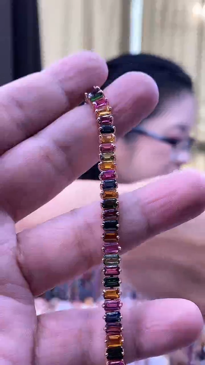 【闪购商品】碧玺手链银S925镶嵌354354354354534