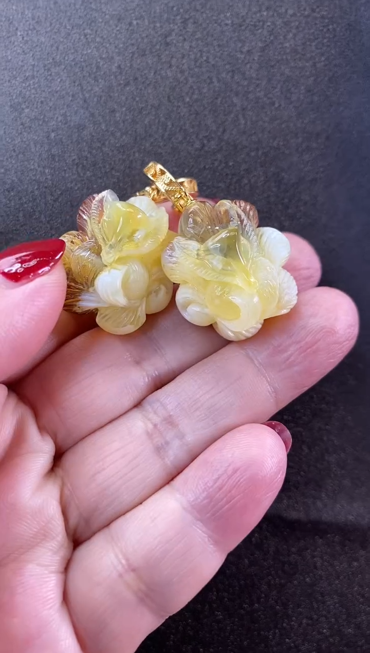 【闪购商品】琥珀耳饰未镶嵌耳环