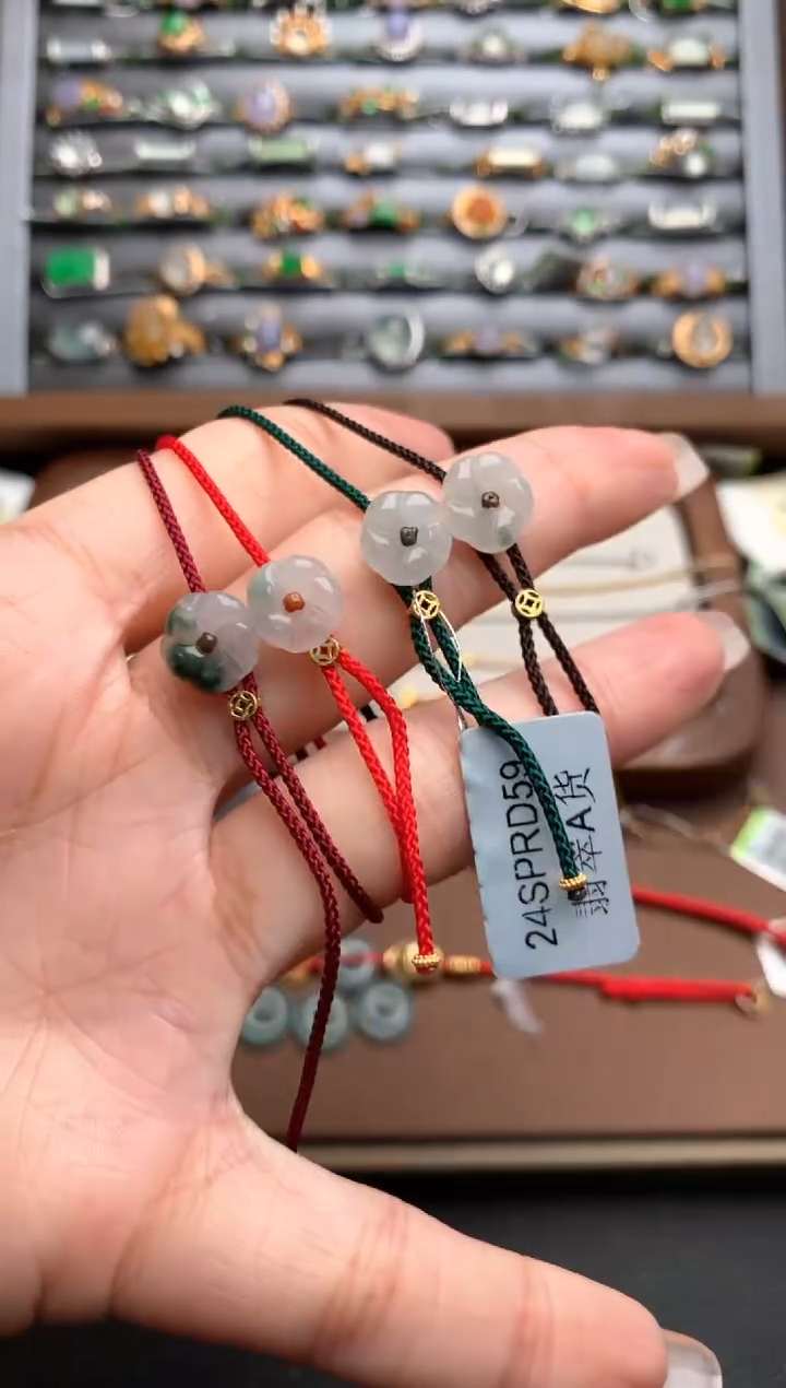 银S925镶嵌挂件翡翠（多样性发货）1个可备注绳子颜色，花花花色