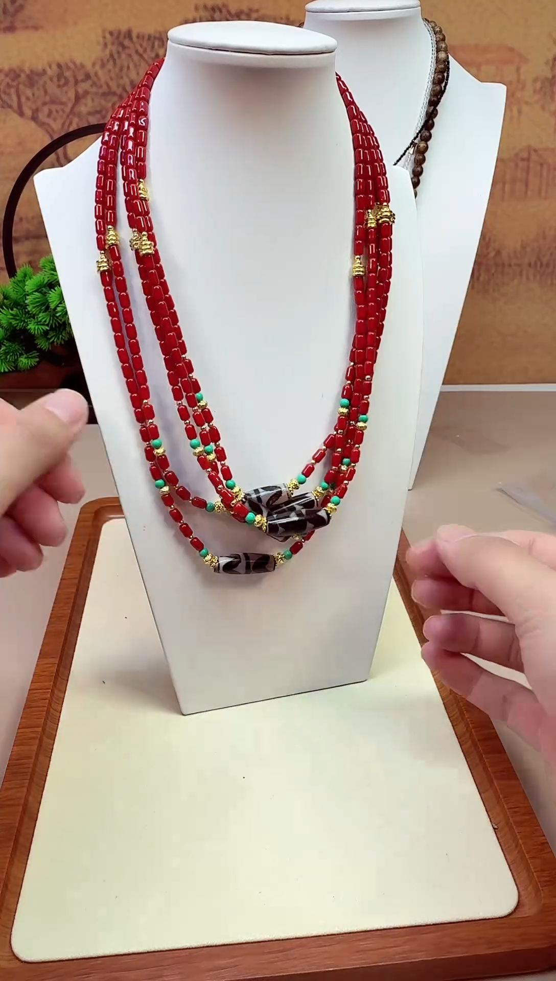 玛瑙/玉髓颈饰14K金镶嵌X172