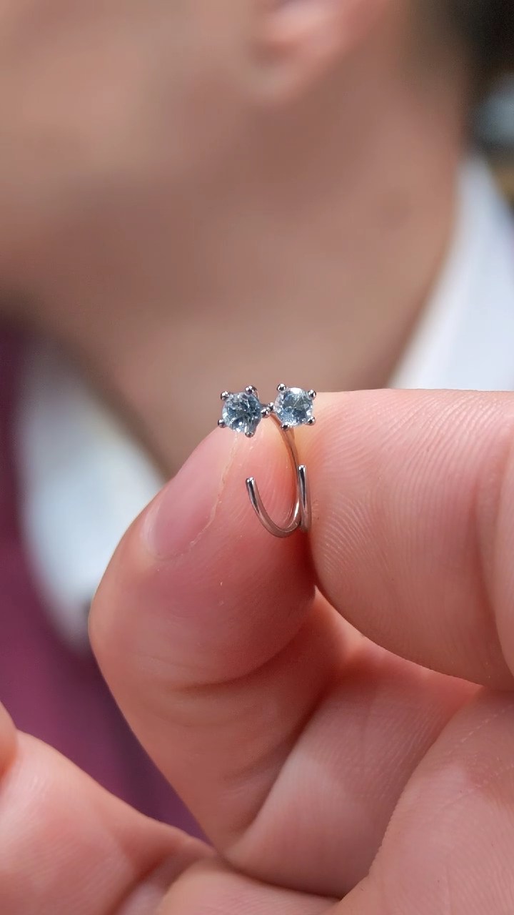 银S925镶嵌托帕石耳钩S925银托帕石耳钩CBGF