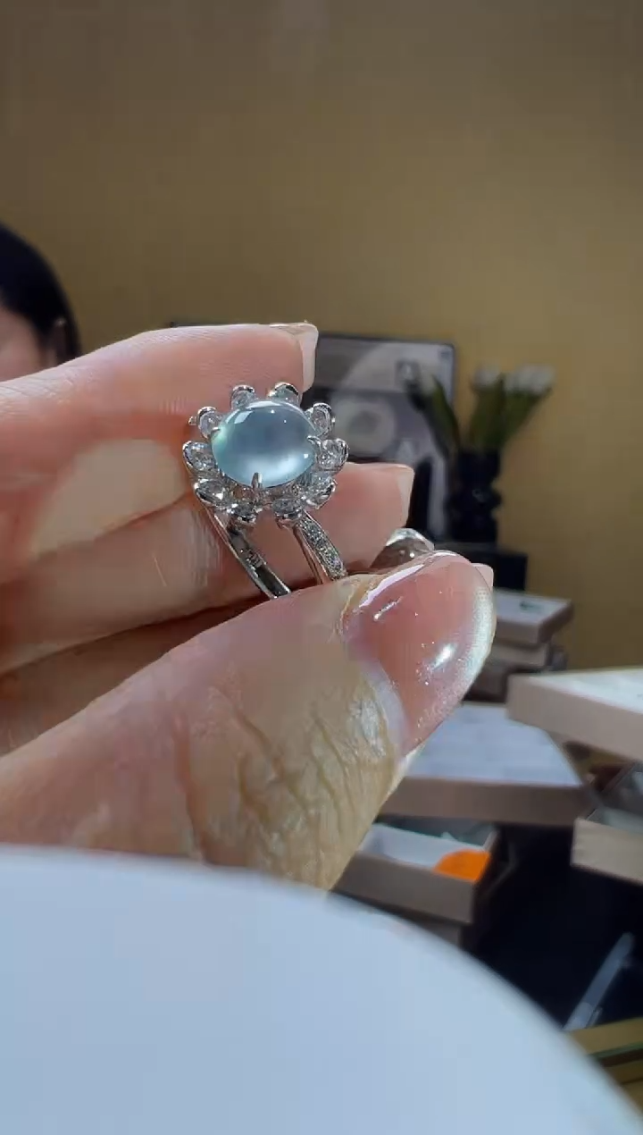 翡翠戒指18K金镶嵌YC0801-2