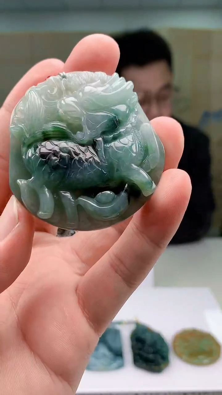 【闪购商品】定制翡翠未镶嵌5153bb-毛货挂件12