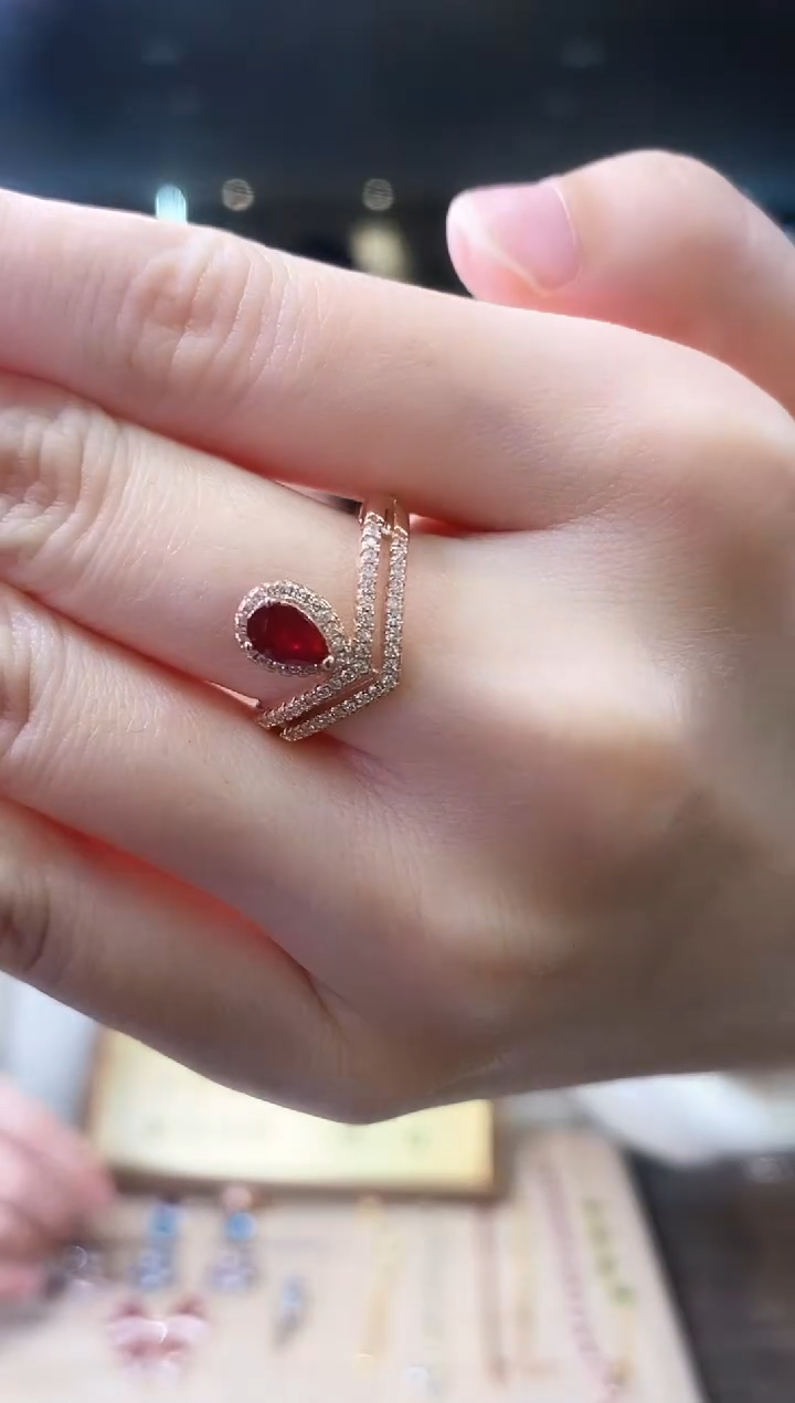 【闪购商品】红宝石戒指银S925镶嵌09