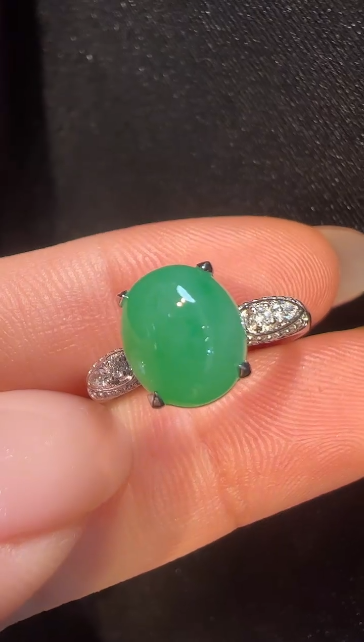 18K金镶嵌戒指翡翠AL6