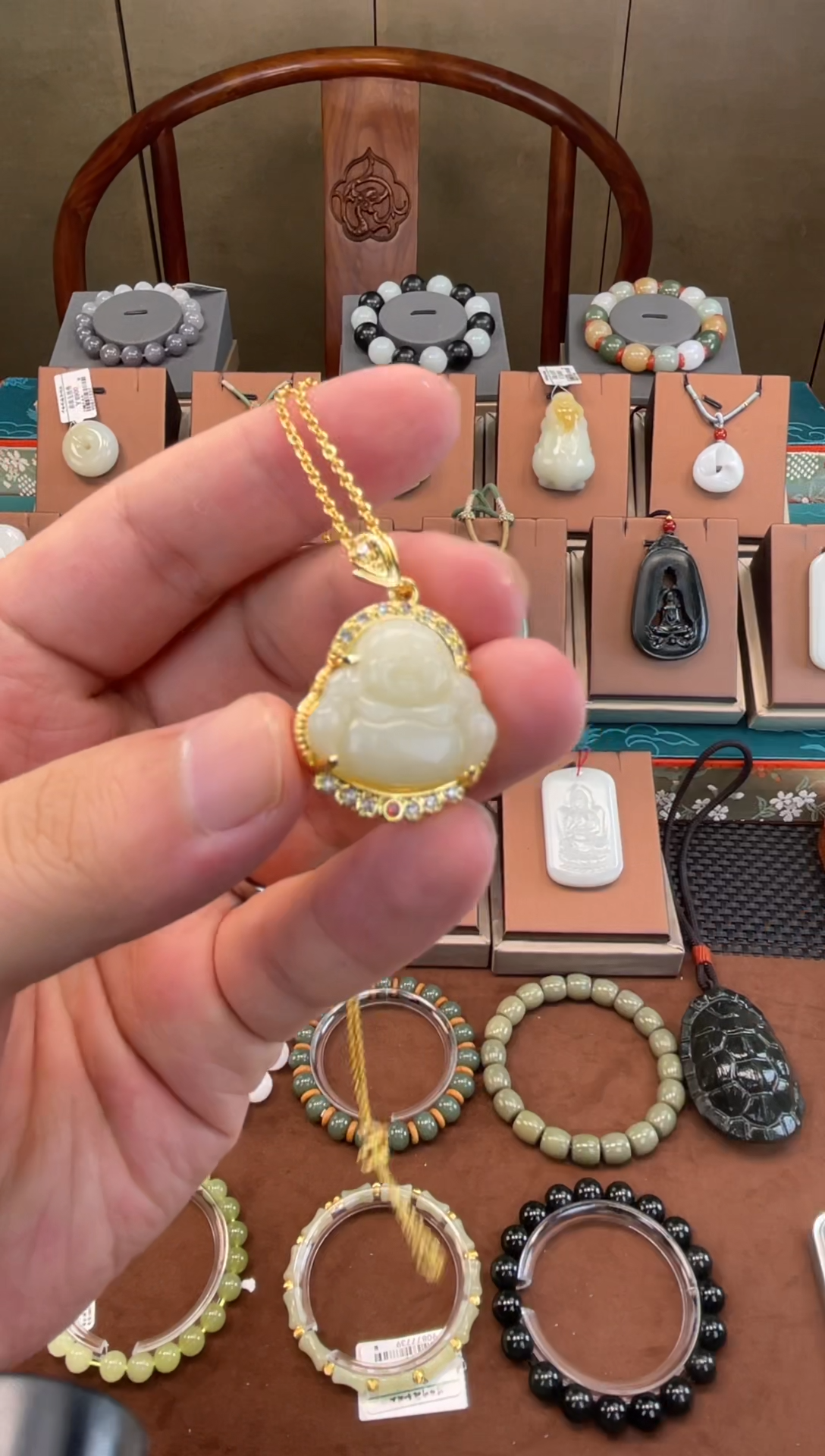 和田玉合金吊坠(不含链)新疆和田玉吊坠