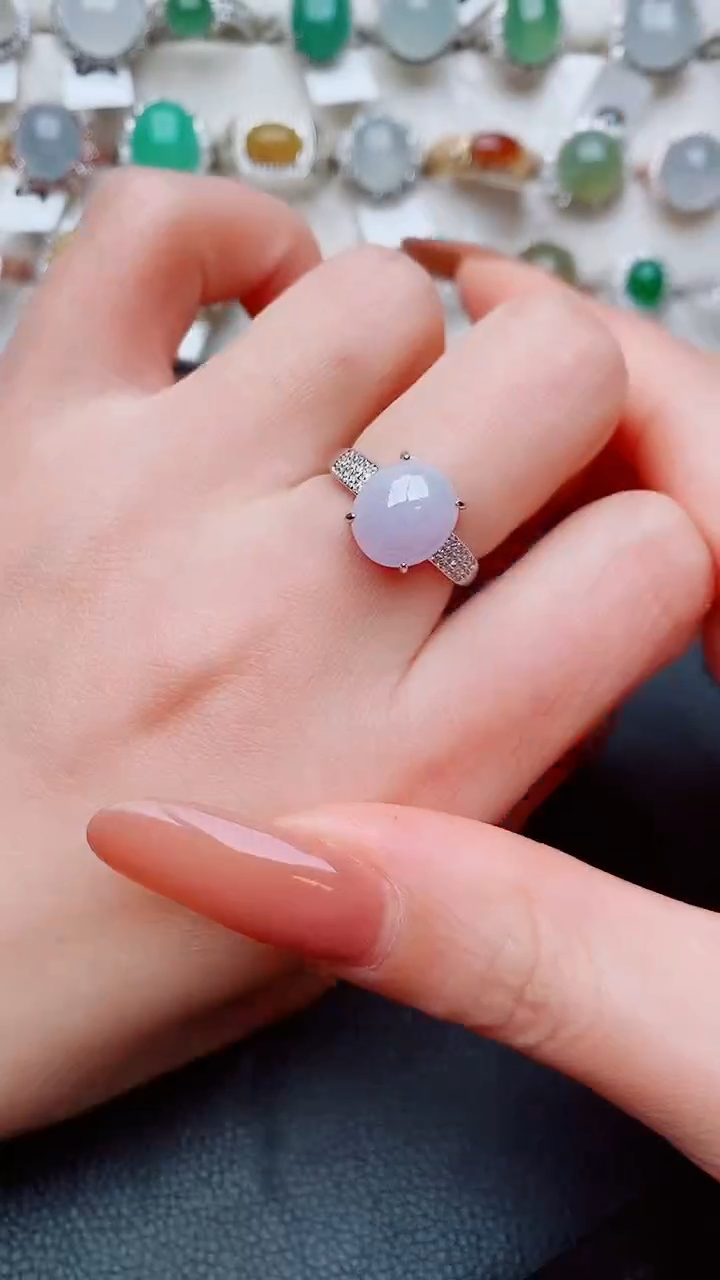 银S925镶嵌戒指翡翠..