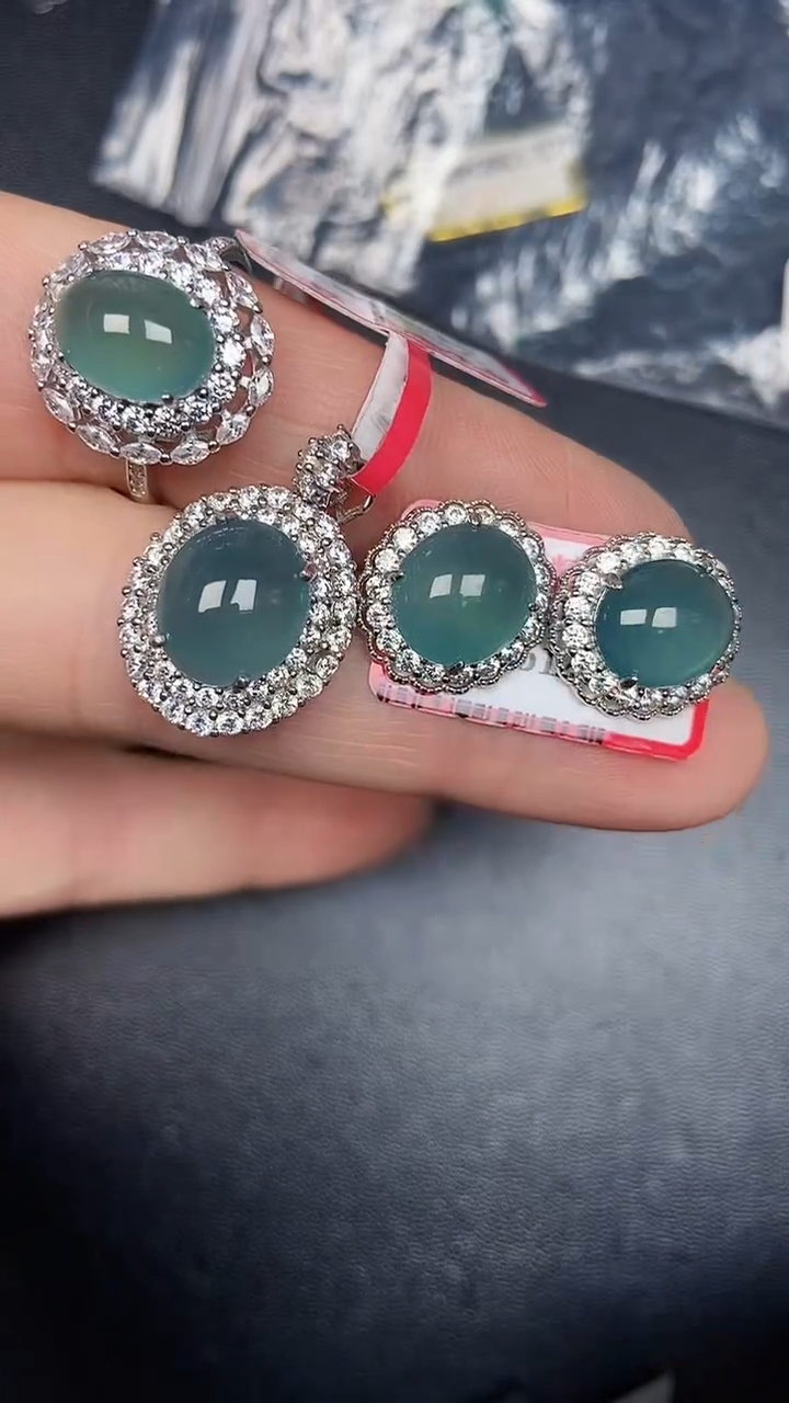 银S925镶嵌戒指翡翠2140