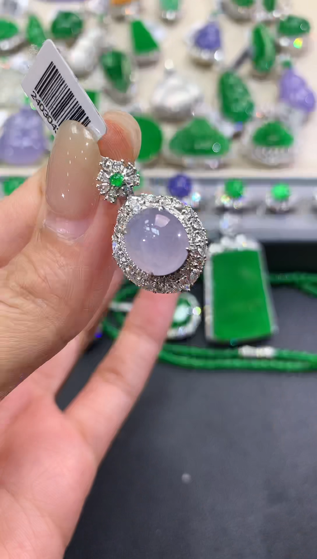 【闪购商品】翡翠吊坠(不含链)18K金镶嵌w93紫货有色差