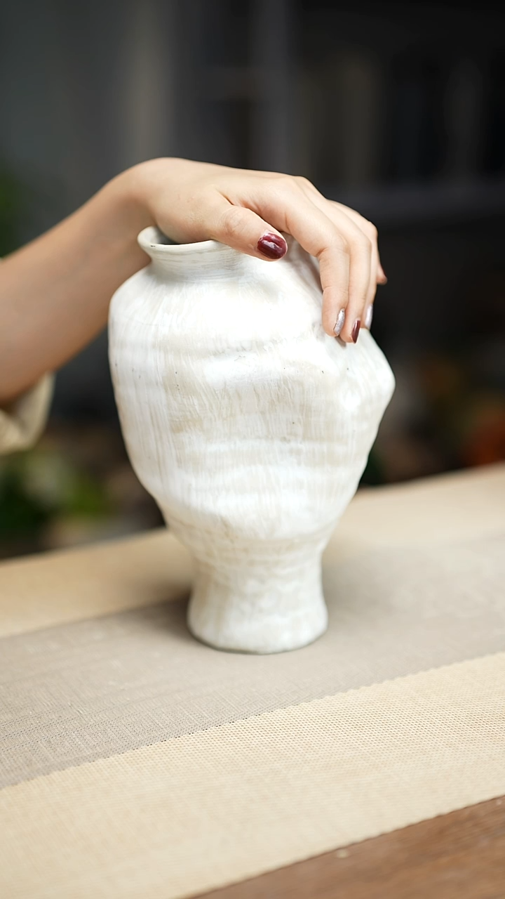 花器陶瓷花瓶手捏瓶003