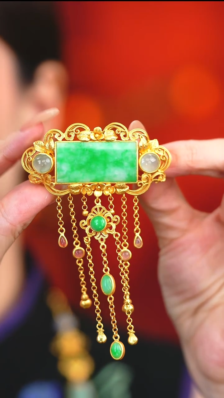 吊坠(不含链)银S925镶嵌翡翠小*新款