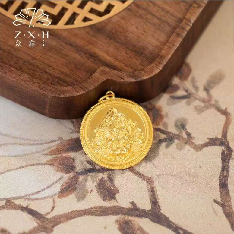 {众鑫汇}足金999 素金古法黄财财吊坠10.08