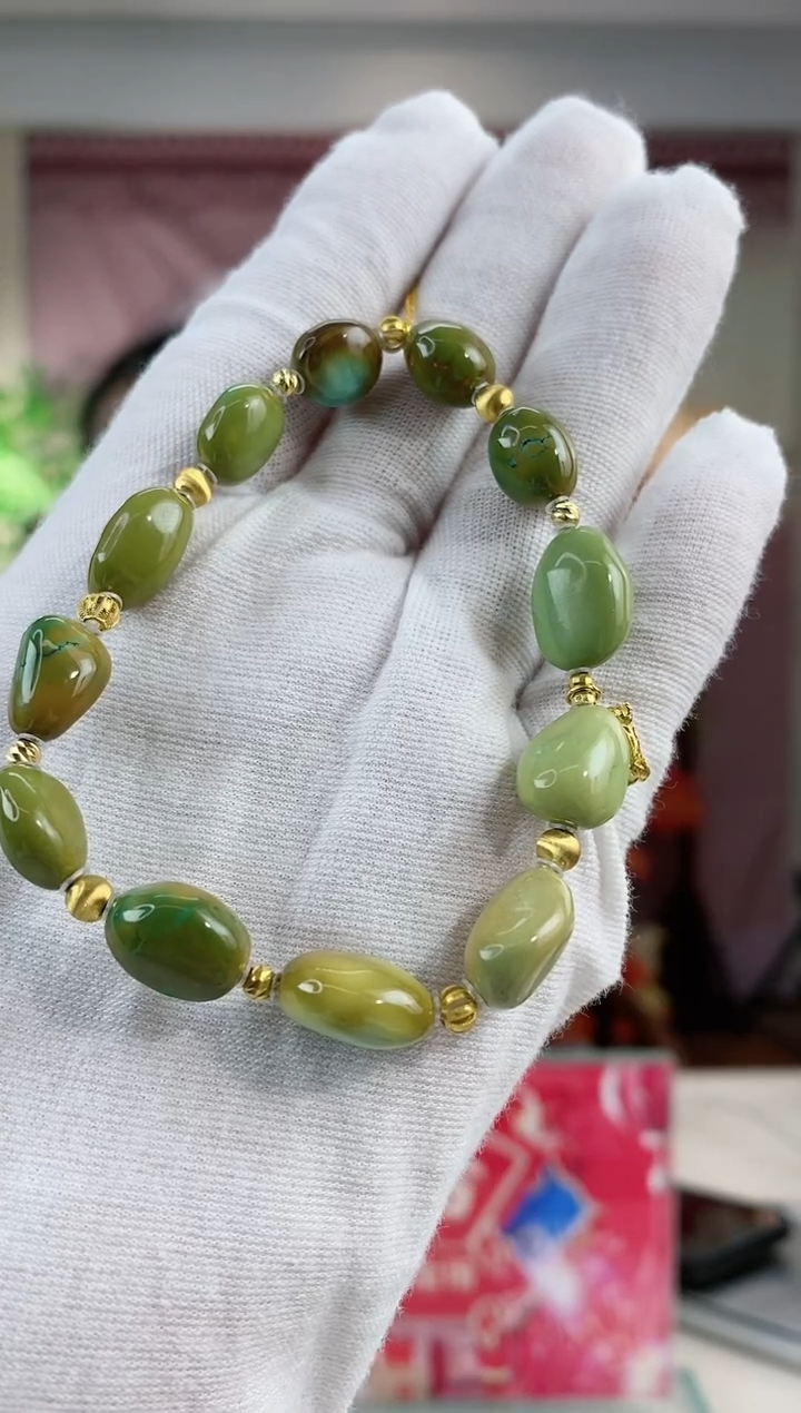 【闪购商品】绿松石珠宝奇石18K金镶嵌珠宝玉石发货一件