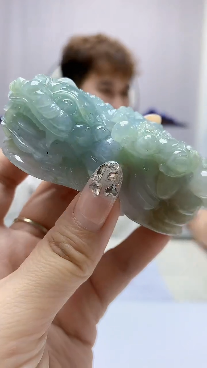 定制翡翠未镶嵌4868DD-毛货挂件赠底座116