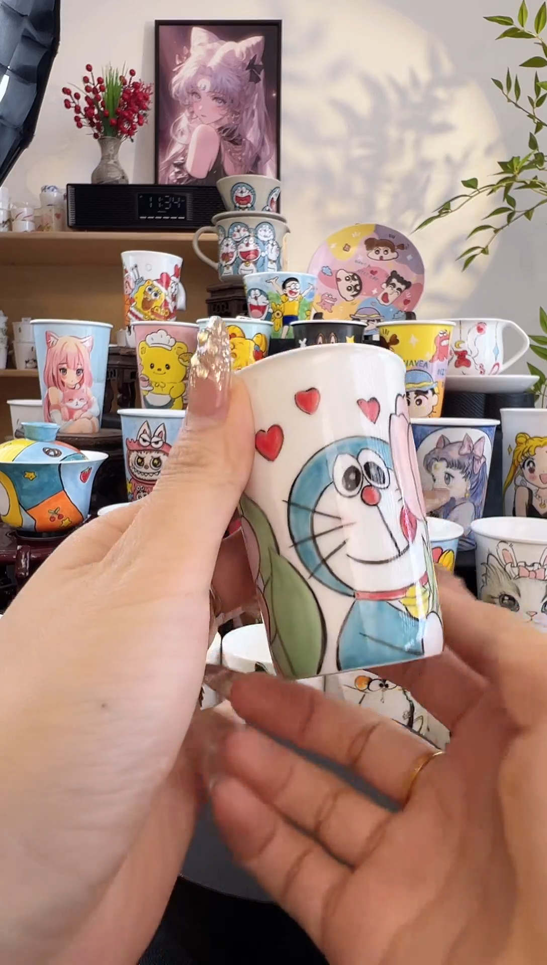 【闪购商品】摆件手工手绘陶瓷小杯杯