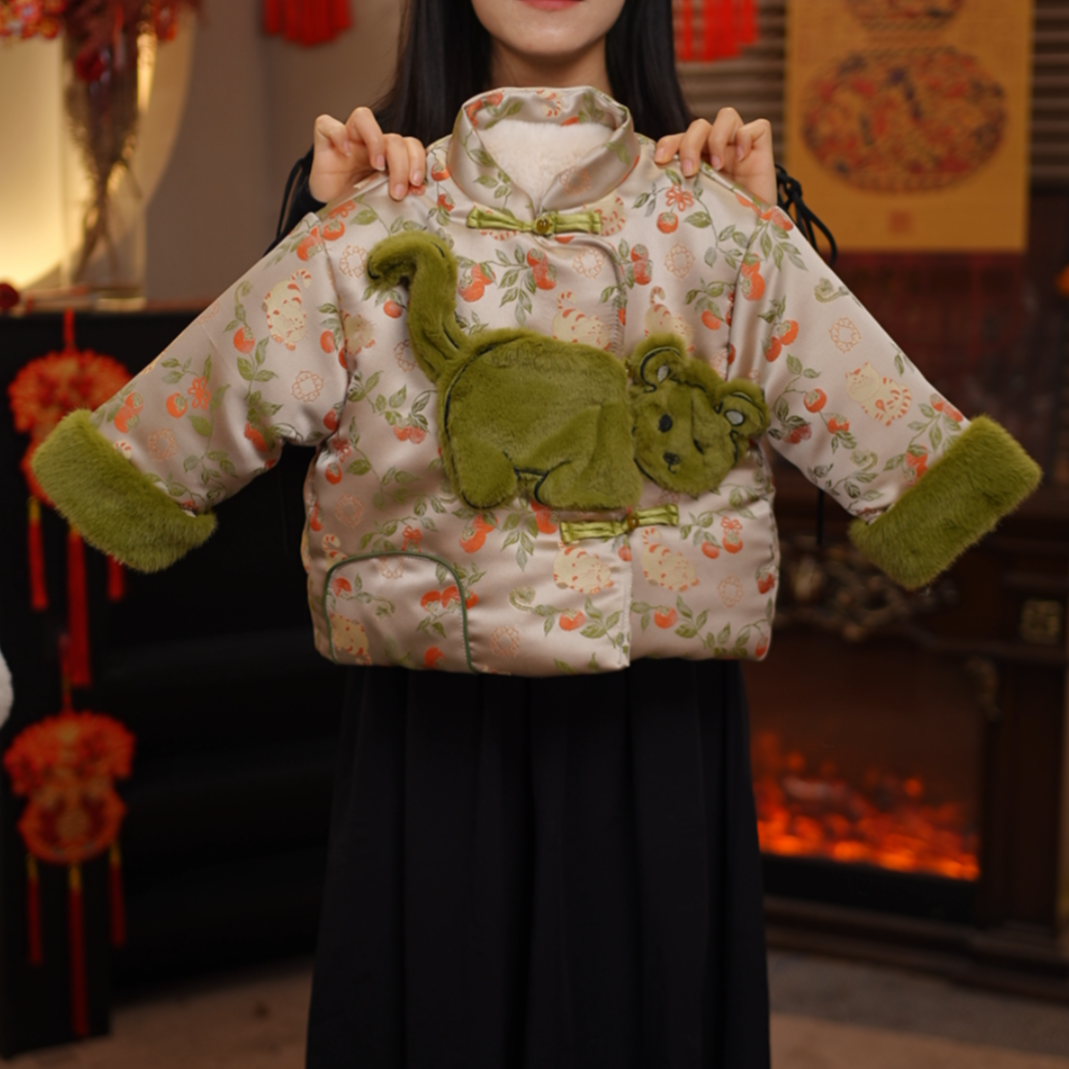 2026款【柿柿如意喵】新中式拜年服冬季保暖加厚国风儿童冬装25Y615
