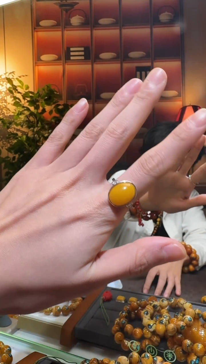 蜜蜡颈饰银S925镶嵌3421天然蜜蜡珠宝奇石